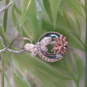 Beautiful Butterfly and Lotus Flower Necklace